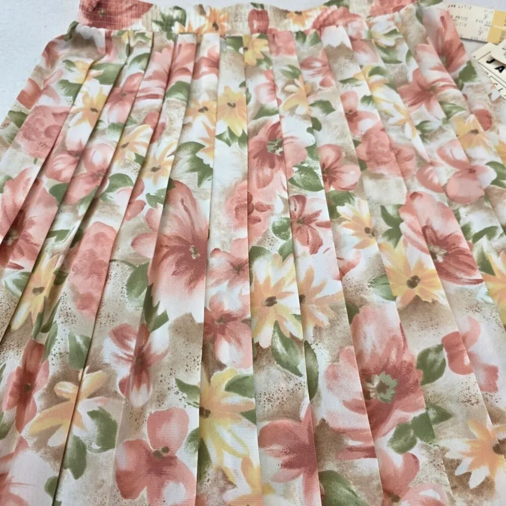 Vintage Jantzen Floral Pleated Skirt 8 Multi Romantic Fairycore Cottagecore 90s - Picture 4 of 8